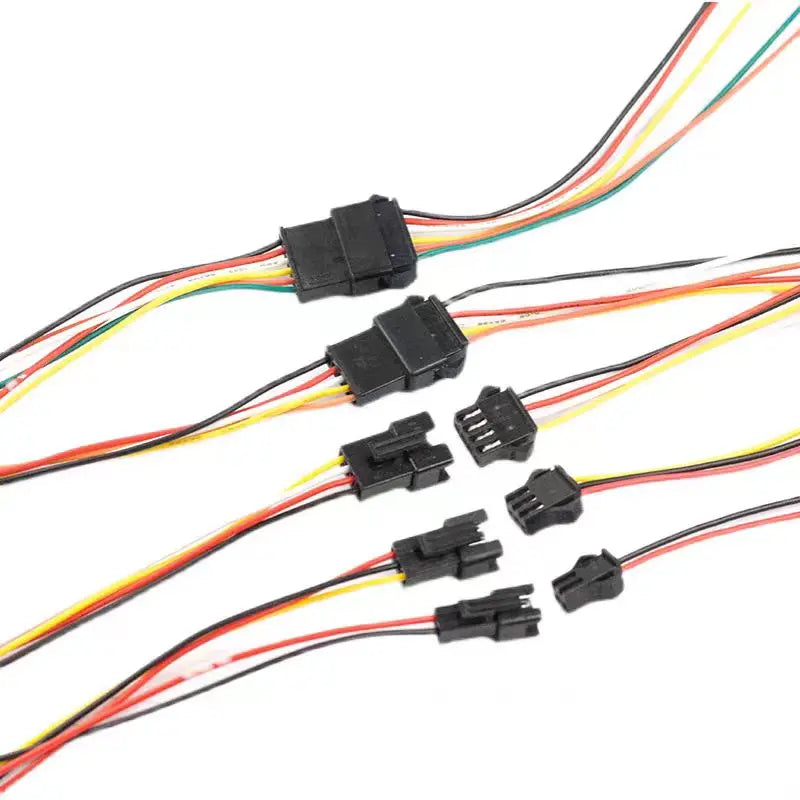 5Pairs Long JST SM 2P 3P 4P 5P 6P Plug Male to Female Wire Connector SM2P LED Connectors 2.54mm 10CM/20CM/30CM