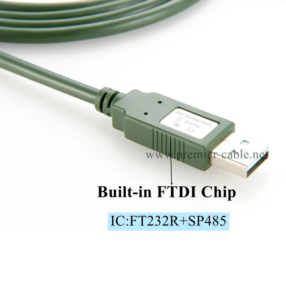 USB-RS485-WE-1800 Cable USB A to RS485 Serial Converter Cable Wire End Serial Cable with Chip RS485 Cable for Windows Android