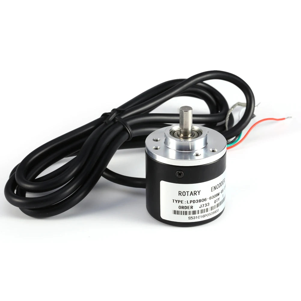 Encoder 600P/R Magnetoelectric Incremental Rotation Encoder 5V‑24V  2‑Phases Shaft 6mm Magnetoelectric Rotation Encoder