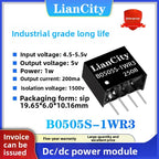 DC‑DC Converter With 1.5kV Input/Output Isolation, 5V To 5V Conversion, 1W Output Power, B0505S‑1WR3, Short‑Circuit Protection