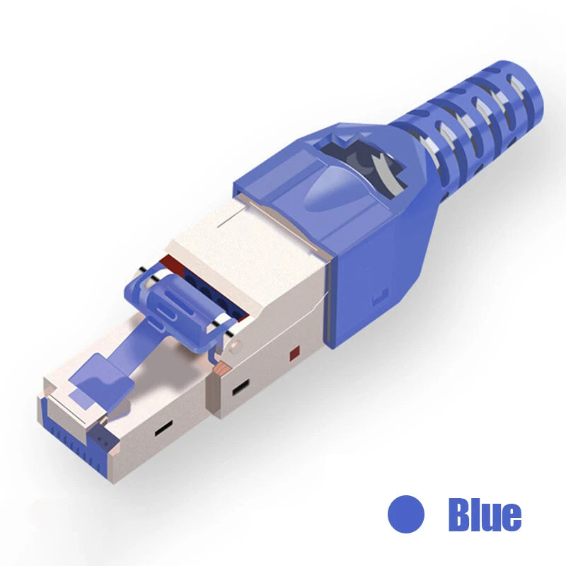 ZoeRax RJ45 CAT8 Cat7 CAT6A Connector Tool-Free, Toolless RJ45 Termination Plug Reusable Shielded for Ethernet Cables 10Gbps POE