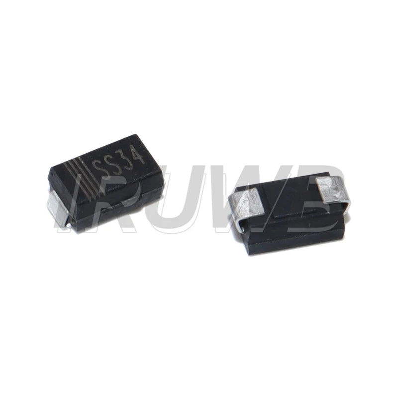 50pcs DO-214AC Model 1N5822 SS34 SMD Diode 3A/40V Schottky Diodes SMA Package Type A