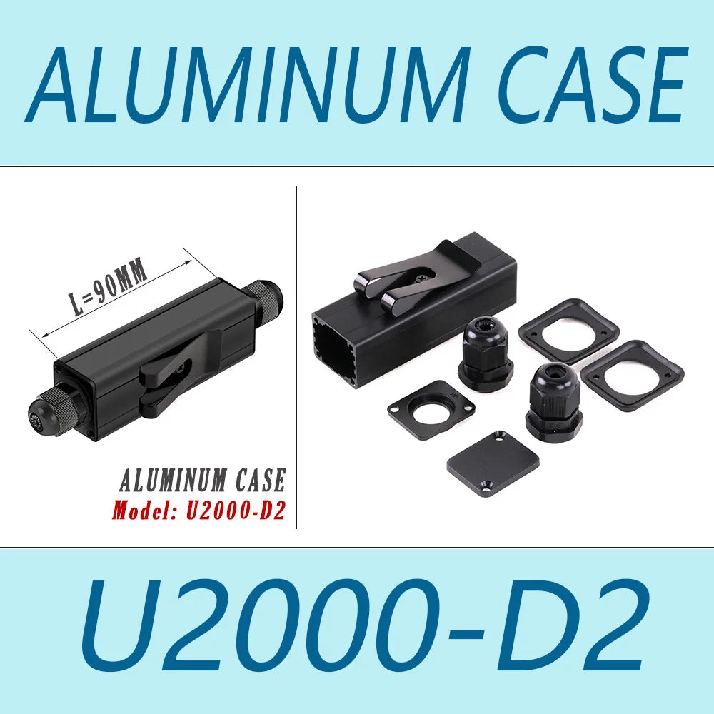 Waterproof Cable Gland Electronic Engineering Box Powercon Couplers Extender Connector Housing Case with 4-8mm PG9 Cable Entry