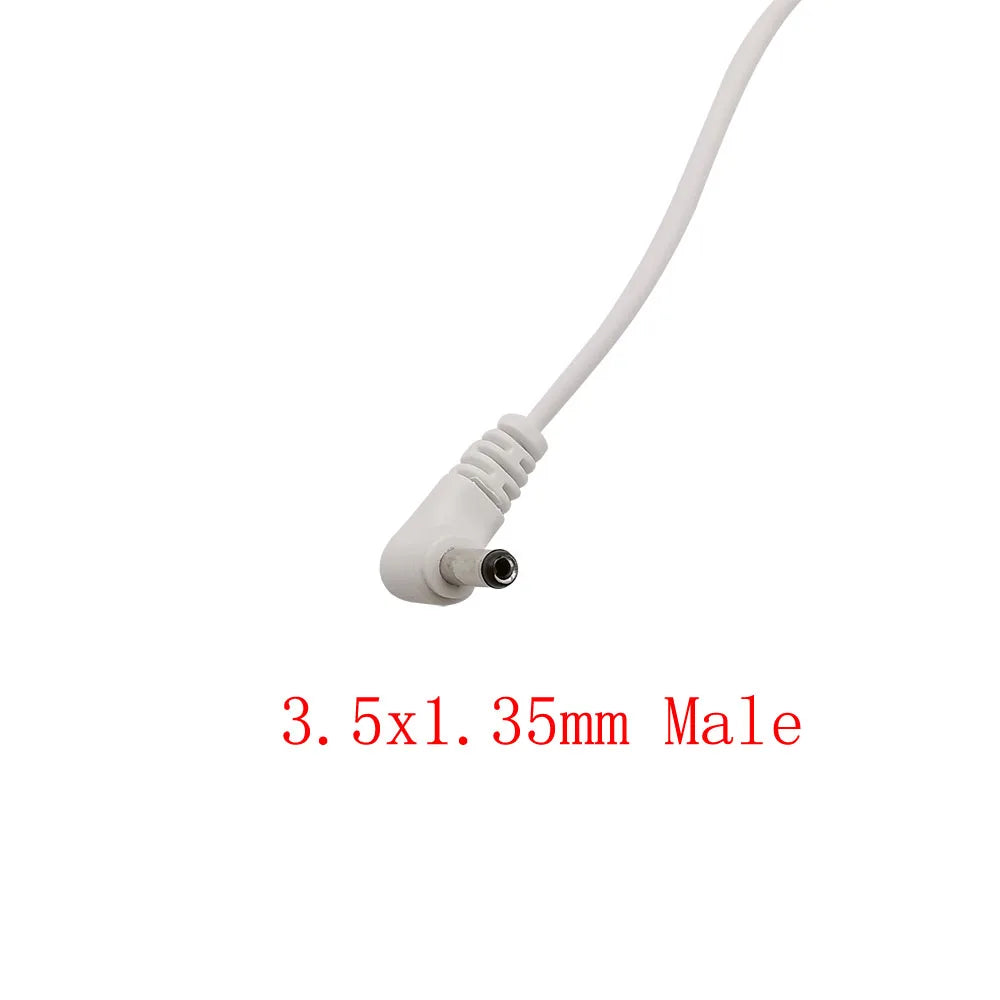 DC 5V USB 2.0 Type A Male Plug to 3.5mm x 1.35mm Male Plugs Elbow DC Power Charging Wire Cable USB Charge Cord Connector White