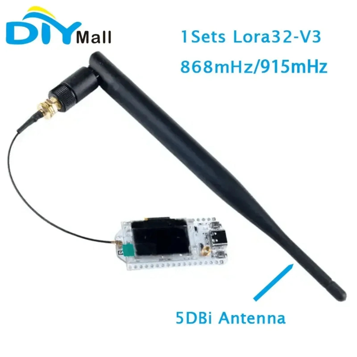 1 Set Heltec LoRa32 V3 Node Development Board LoRa 32 SX1262 ESP32-S3 Wifi BLE with 5DBi SMA Male Antenna for Meshtastic
