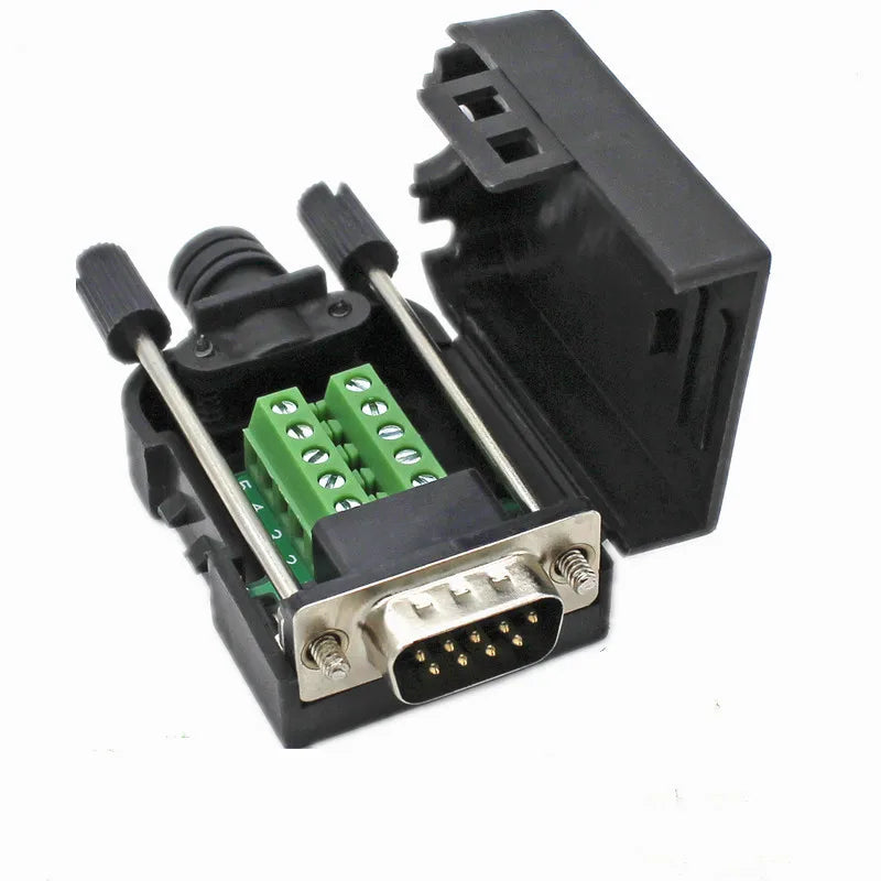 DB9 RS232 RS485 Connector Male Female 9 Pin Breakout Terminals COM Connector D-SUB Terminals 21-24 AWG Wire Solderless Connector