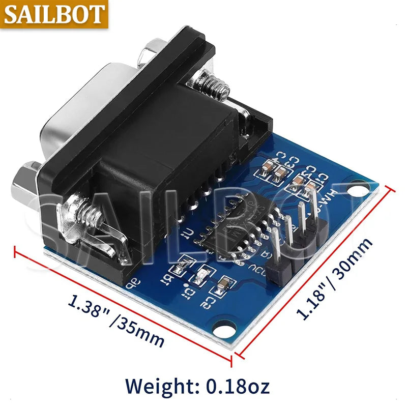 1/5/10PCS MAX3232 RS232 to TTL Serial Port Converter Module Female DB9 Connector MAX232 Flashing Board
