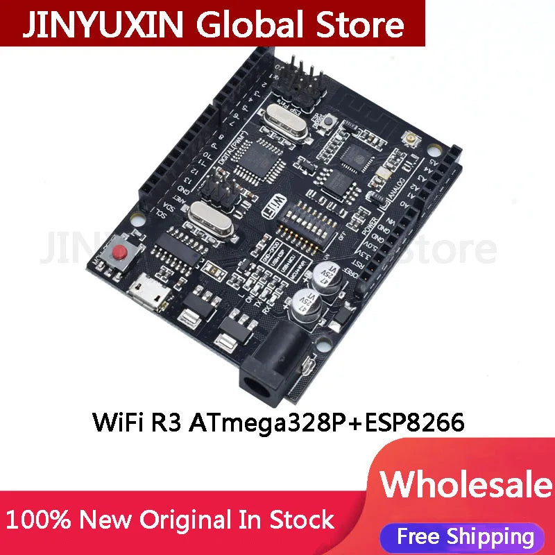 1PCs UNO R3 + WiFi ATmega328P+ESP8266 (32Mb memory) USB-TTL CH340G For Arduino Uno NodeMCU WeMos ESP8266