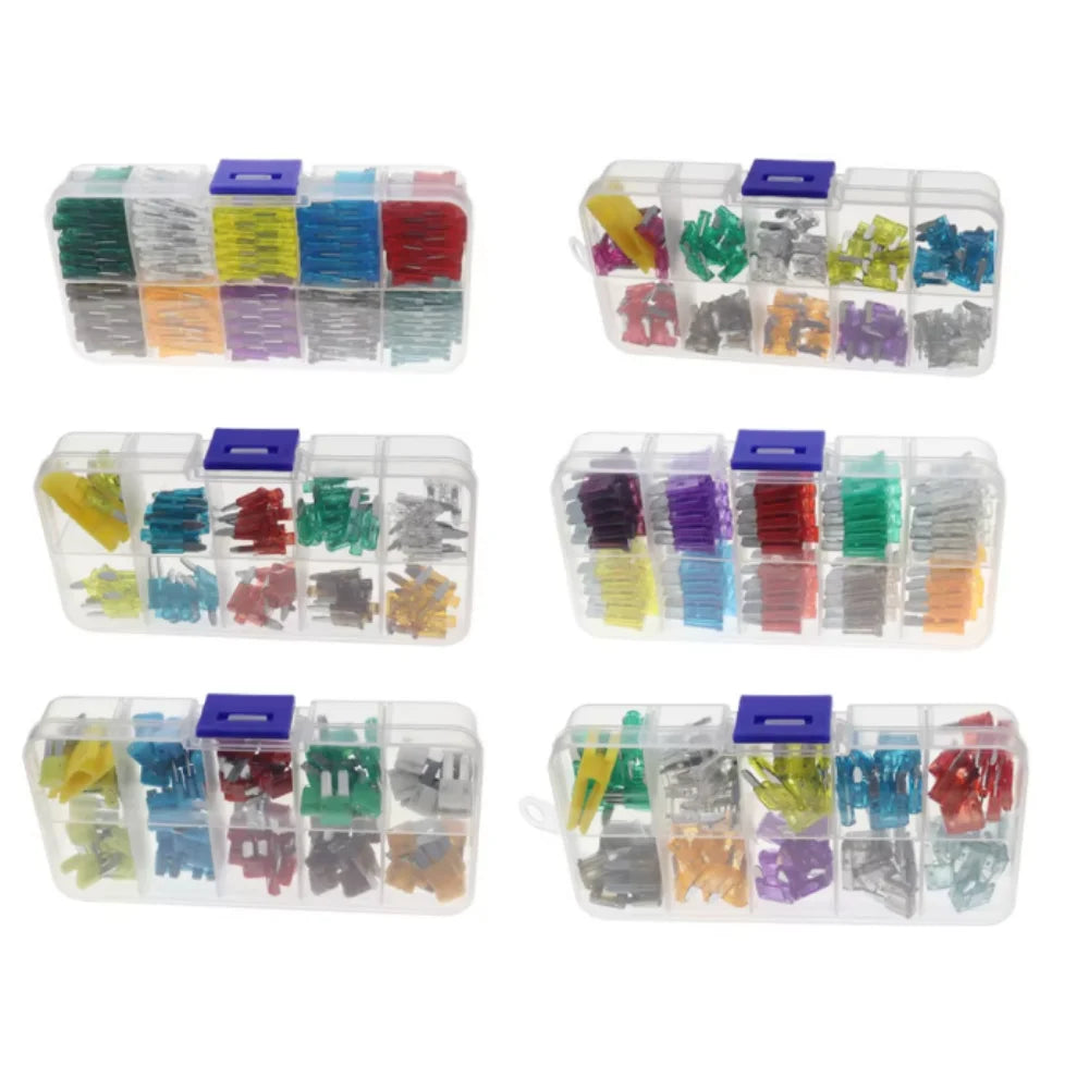 Profile Medium Mini Micro2 Size Blade Type Car Fuse Assortment 5/7.5/10/15/20/25/30/35A Fuse Set Auto Car Truck with Box Clip