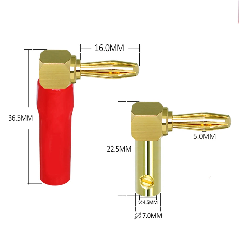 Musical Sound 2/4/12/24 PCS Banana Plug Connectors Gold Plated HIFI Audio 4mm Dual Screws Speaker Cable Banana Plug Connectors