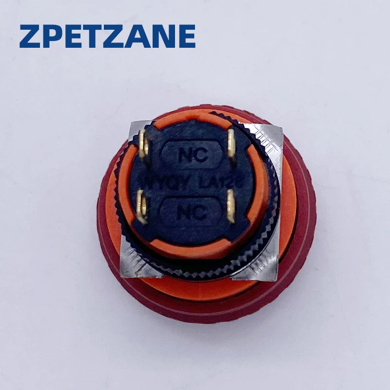 16mm Mounting Emergency Stop Rotary Button Switch 2NC Two Normally Closed Mini Four Foot Mushroom Stop