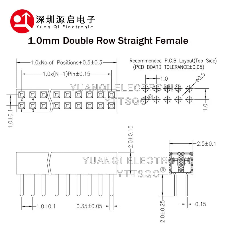 1.0mm Pin Header Connector Single Double Row 1*50P 2*50P SMD SMT Male Female Header Straight Pin Right Angle R/A Socket 1X50pin