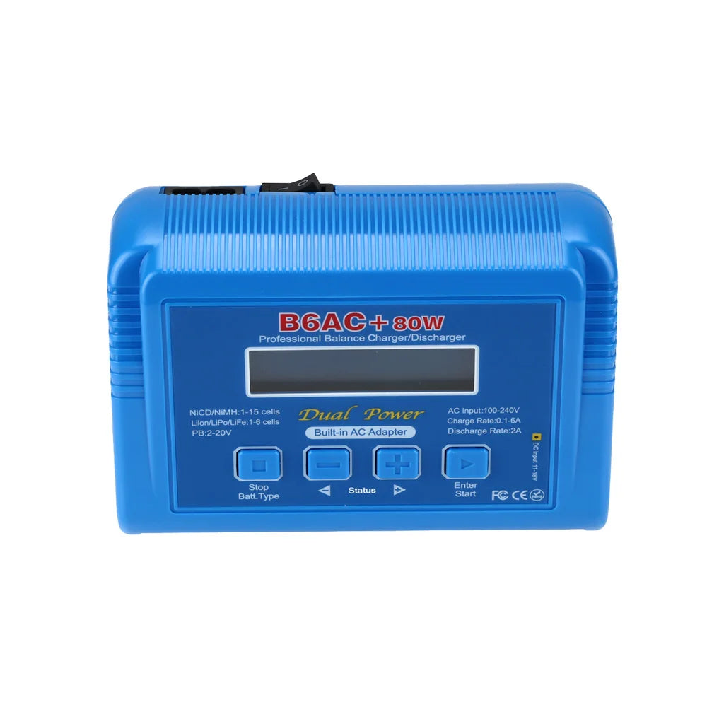 HTRC IMAX B6 AC 80W 6A Digital LCD Balance Charger for Lipo LiFe NiMh NiCd RC Drone Car Battery