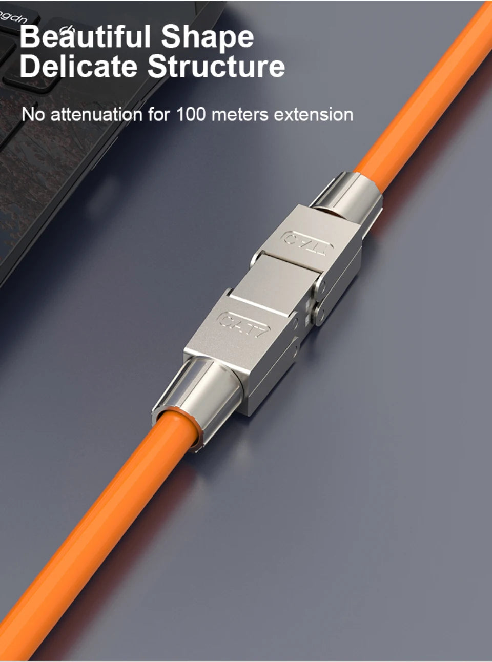 ONTi-Cable Extender Junction Adapter, RJ45 Lan Cable Extension Connector, Full Shielded Toolless Connection Box