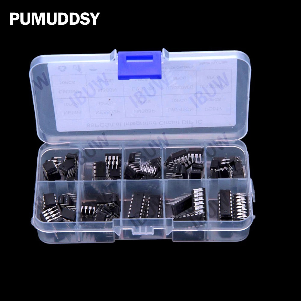 10Values 85PCS Integrated Circuit LM324 NE555 LM324 LM358 Chip IC Kit DIP NE555 Single Precision Timer  LM386 PC817 LM324