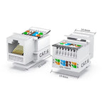 UTP Network Connector Cat5e Cat6 RJ45 Ethernet Module Tool-Less White Computer Module Module Coupler