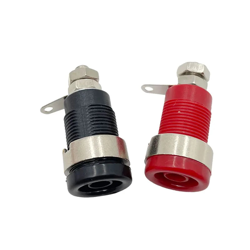 20PCS Insulated Safety 32A 4mm Banana Socket Terminal 5 Colors Female Jack Panel Mount Socket Binding Post Wire Connector