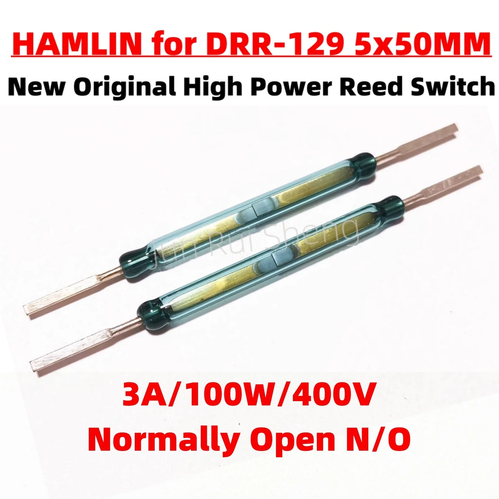 2/10PCS DRR-129 High Power Voltage Reed Switches 3A 100W 400V Normally Open N/O 5*50MM Magnetic Contact Switch Induction Sensor