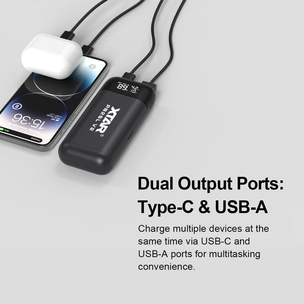 XTAR PB2SL V2 18650/21700 Battery Charger & Power Bank Fast Charging Smart Management Dual Function Safe Portable Solution