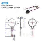 5PCS Micro DC Vibration Motor 0820 0827 0834 1027 1020 1030 1034 Mobile Phone Vibration Flat Motor DC3-5V