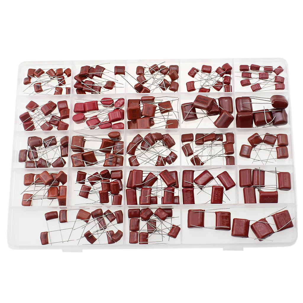 200PCS CBB Capacitor 23 Values 10nF-1000nF 330nF 560nF Metallized Polypropylene Film Capacitors DC 103J 334J 105J Assortment Kit