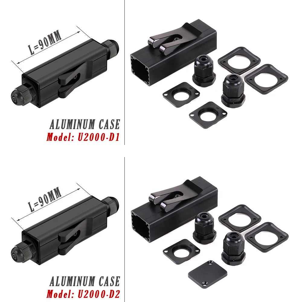 Waterproof Cable Gland Electronic Engineering Box Powercon Couplers Extender Connector Housing Case with 4-8mm PG9 Cable Entry