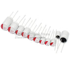 10pcs DIP Solid Capacitors 6.3V 10V 16V 25V 35V 50V 63V 100V 47μF 100μF/220/470/560/680/1000/2200 μF Electrolytic Capacitors
