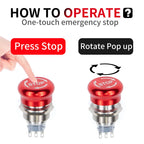 16mm 19mm 22mm metal emergency stop button switch stainless steel waterproof mushroom head Rotation reset Anti-slip thread