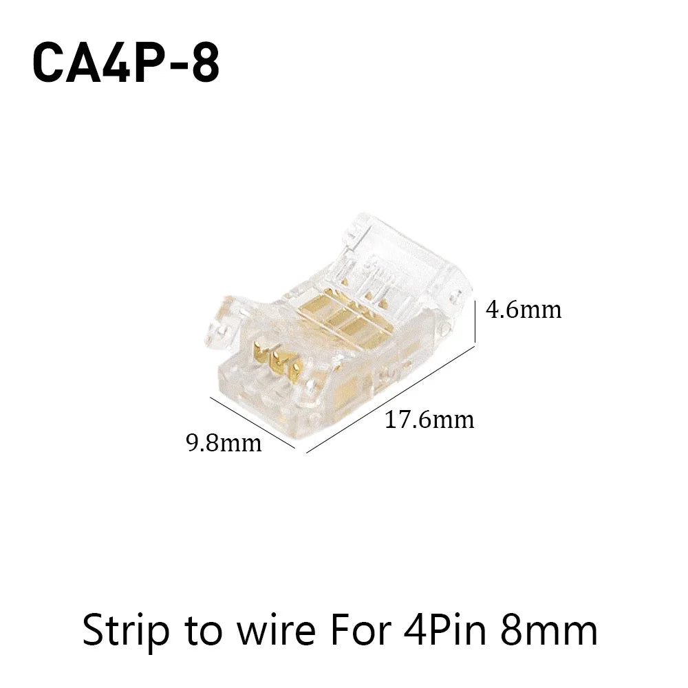 SMD Crystal Joint 2 3 4 5Pin LED Wire Connectors Solderless For 5mm 8mm 10mm Quick Terminal Block Strip Light Wire Connection