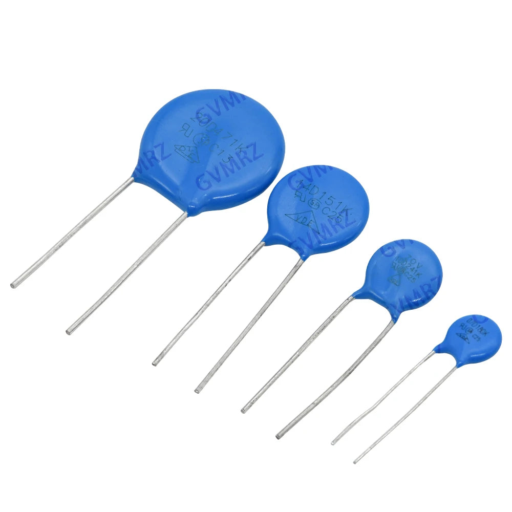 10PCS MOV Metal Oxide Varistor DIP Type 07D 10D 14D 20D Series Assorted Models for Electronic Circuit Use 621K 680K 681K 821K