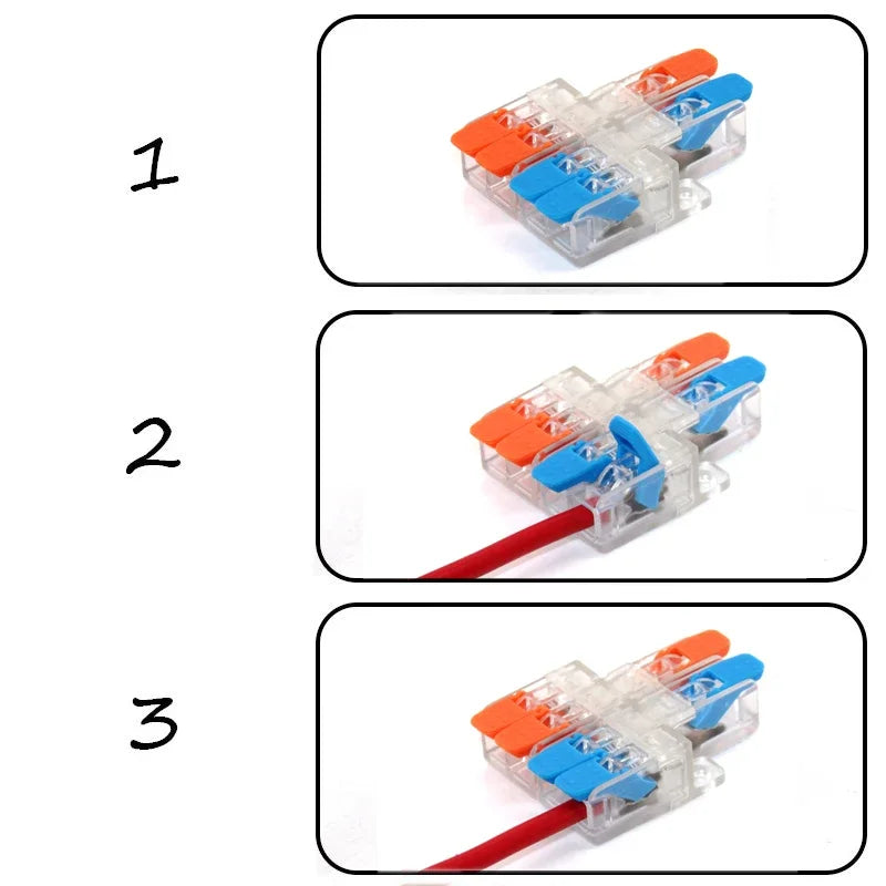 High Power 6mm² Fast Wire Electrical Connectors Universal Compact Splitter Push-in  Cable Wire Connector Fast Terminal Block