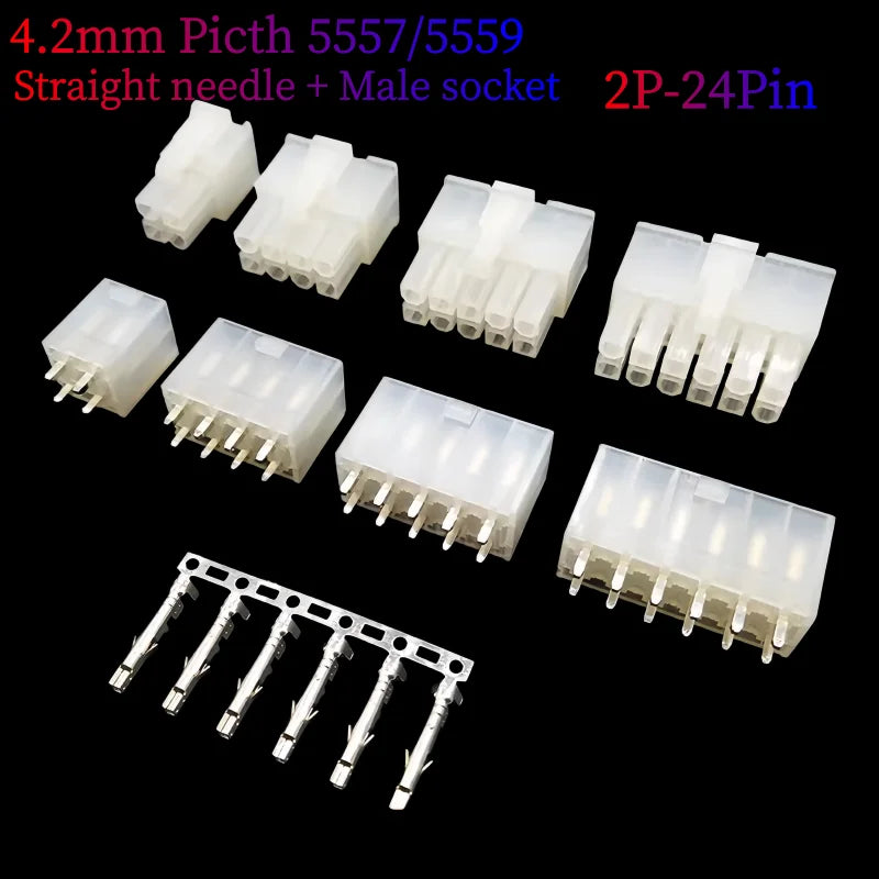 5Sets Molex Automotive Wire Connectors 5557/5569 Series 2P/4P/8P/10P/12P-24P Male Female Socket 4.2mm Plug for Electrical Wiring
