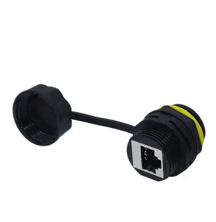 RJ45 Panel Mount Coupler, IP68 Shielded Industrial Panel Mount Bulkhead Ethernet LAN Pass Through Connector for CAT5/CAT5E/CAT6A