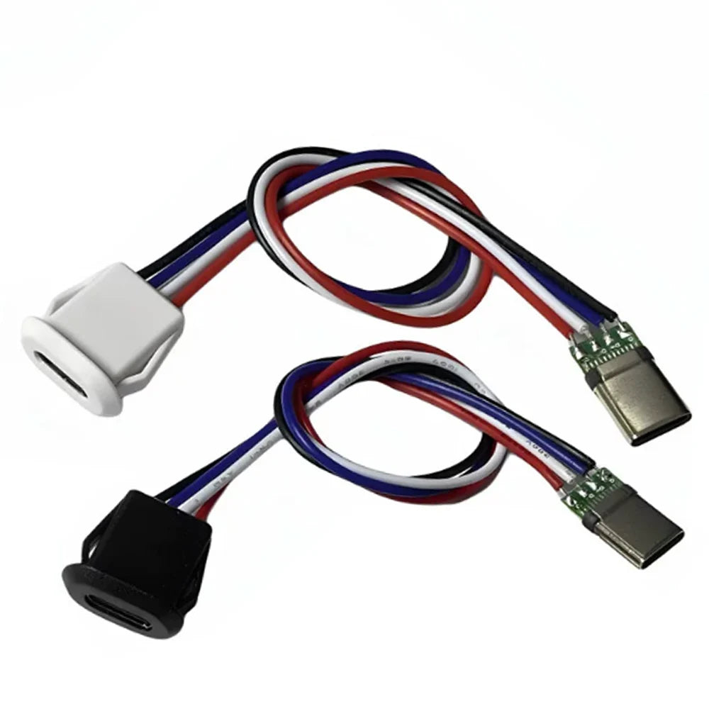 4pin USB Type-C Connector with Snap Fit Female Head 5A High Current Data Fast Charging Socket USB-C Charger Socket