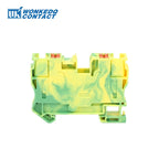 PT10-PE Push-in Ground Feed Through Din Rail Terminal Block 10mm² Protective Earth Plug Wire Electrical Connector PT 10-PE