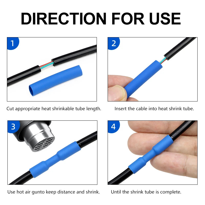 1M 3:1 Dual Wall Heat Shrink Tube 1.6/2.4/3.2/4.8/6.4/7.9/9.5/12.7~50mm With Glue Shrinkable Tubing Adhesive Wrap Wire Sleeving