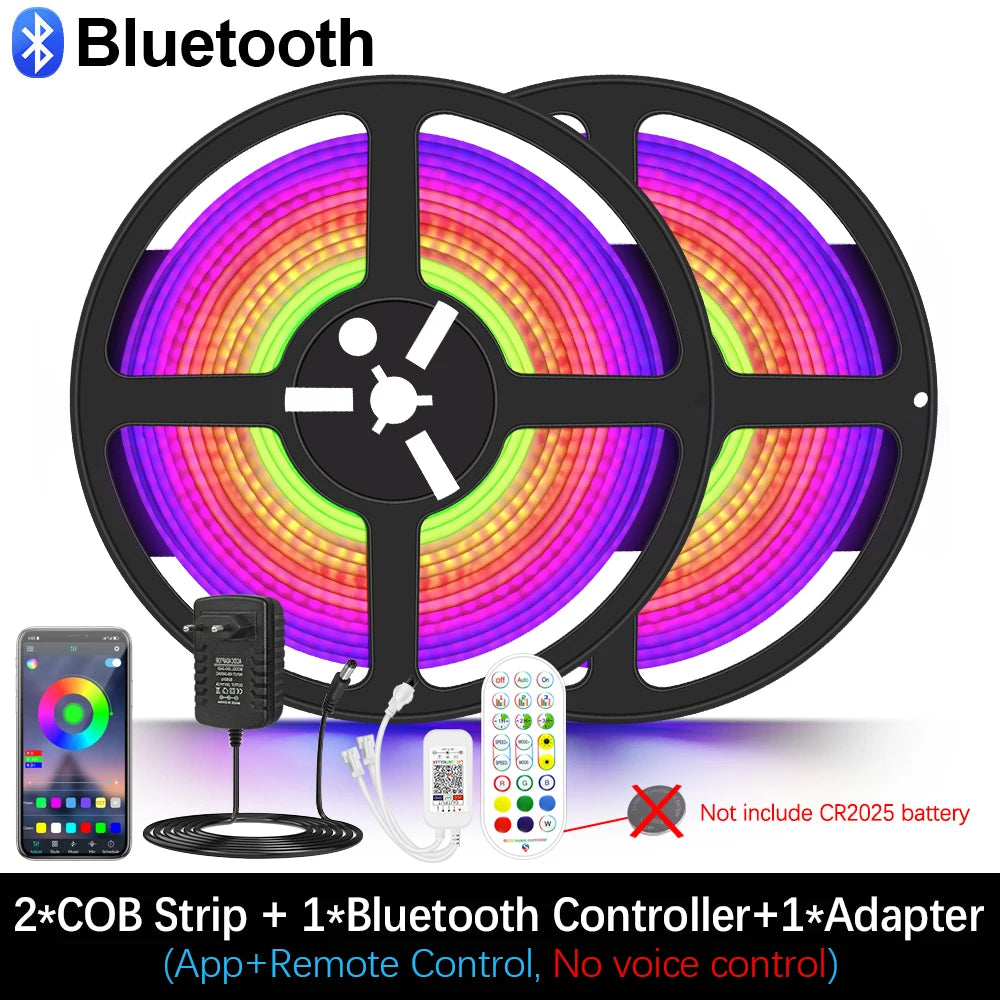 1M 2M 3M 4M 5M COB 24V RGBIC Led Strip 720Leds/M Wifi Bluetooth Infrared Remote Control Flexible Led Tape Lamp Room Decoration