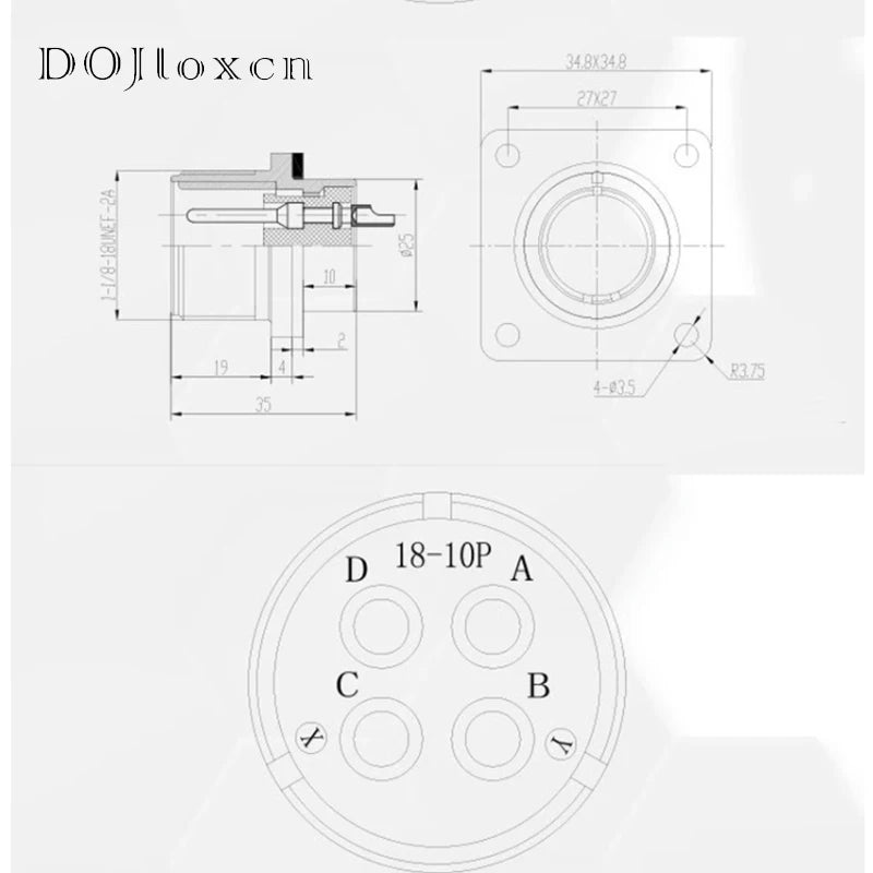 1 Set 4 Pin MS5015 Military Standard Aviation Electricity Plug MS3108A-18-10S/P MS3102A Straight Elbow Male Female Connector
