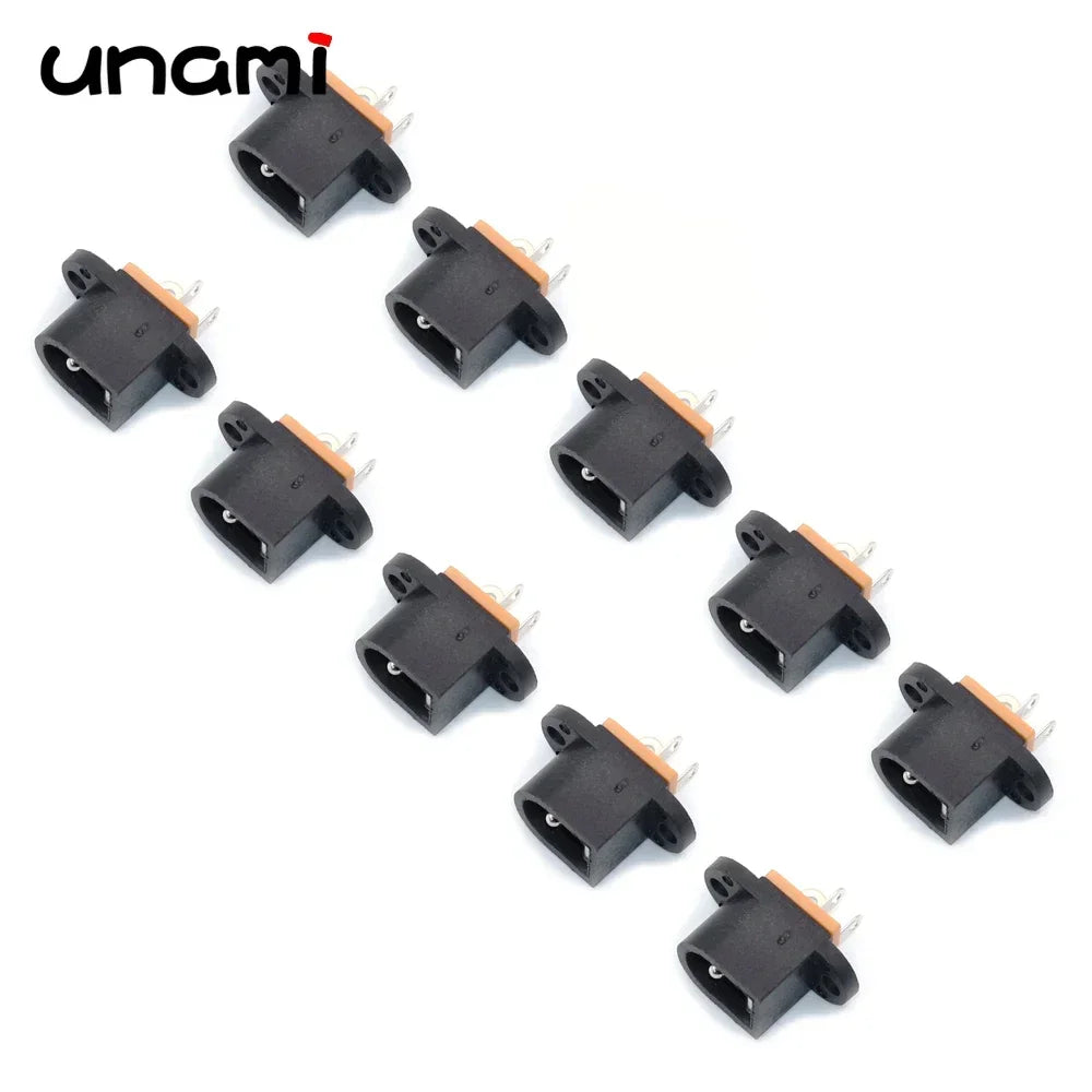 10Pcs DC Power Jack Socket Female Connector 5.5x2.1mm 3.5x1.3mm DC005 DC022 DC099 DC Plug Socket Nut Panel Mount Adapter