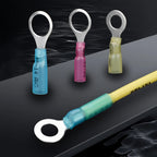 Heat Shrink Ring Round Insulated Terminals Wire Cable Connectors Wiring Crimp Terminals RV1.25/2-5/6/8 Marine Seal Up Waterproof