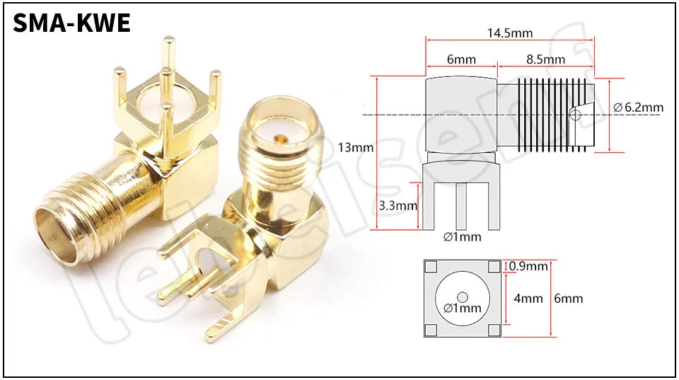 SMA Female Jack Male Plug Adapter Solder Edge PCB Straight Right angle Mount RF Copper Connector Plug Socket