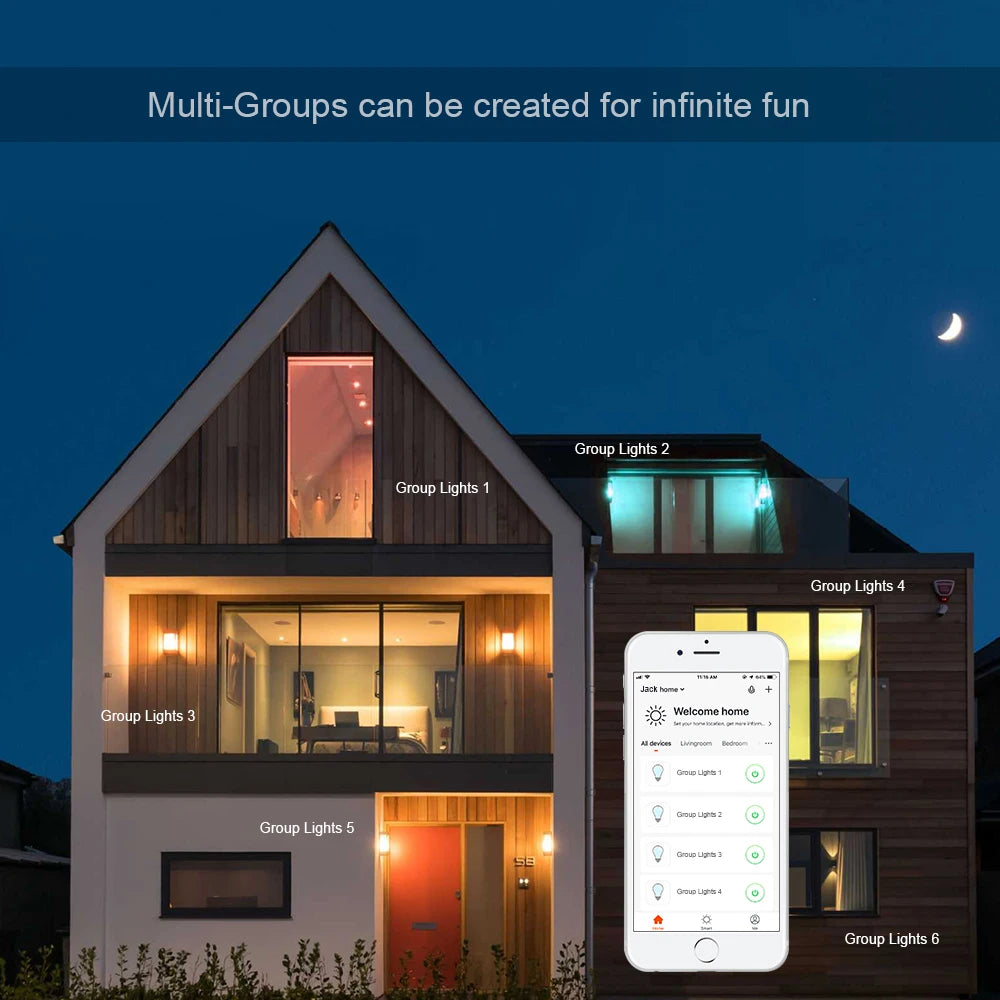 DC5-24V Tuya Wifi Wireless LED Controller Support iOs Android APP Alexa Google Voice Control for DIM CCT RGB RGBW RGBCCT Strip