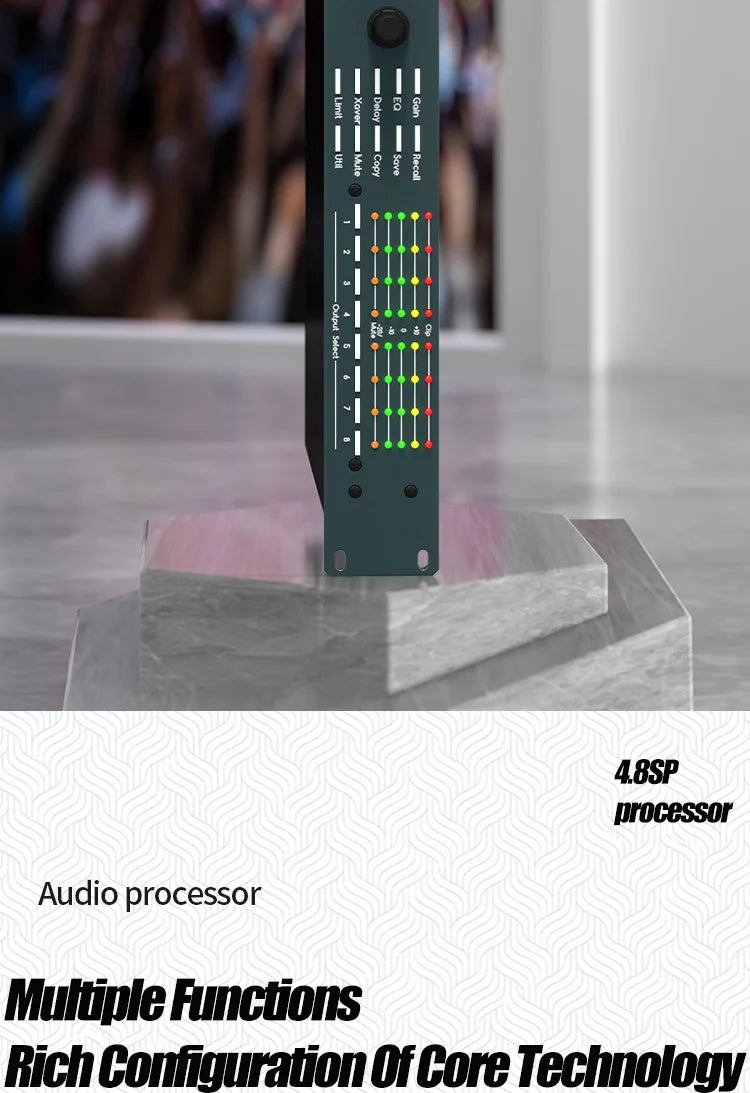 PaulKitson Professional Digital Signal Processor 4In 8Out 4.8SP DSP Speaker Management Professional Audio Stage Equipment System