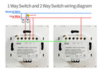 NYWP EU 86*86mm 1Gang 2Way Dual Touch Switch Tempered Glass Panel Stair Switch Bedroom Sensor Switches Cross No Need WI-FI
