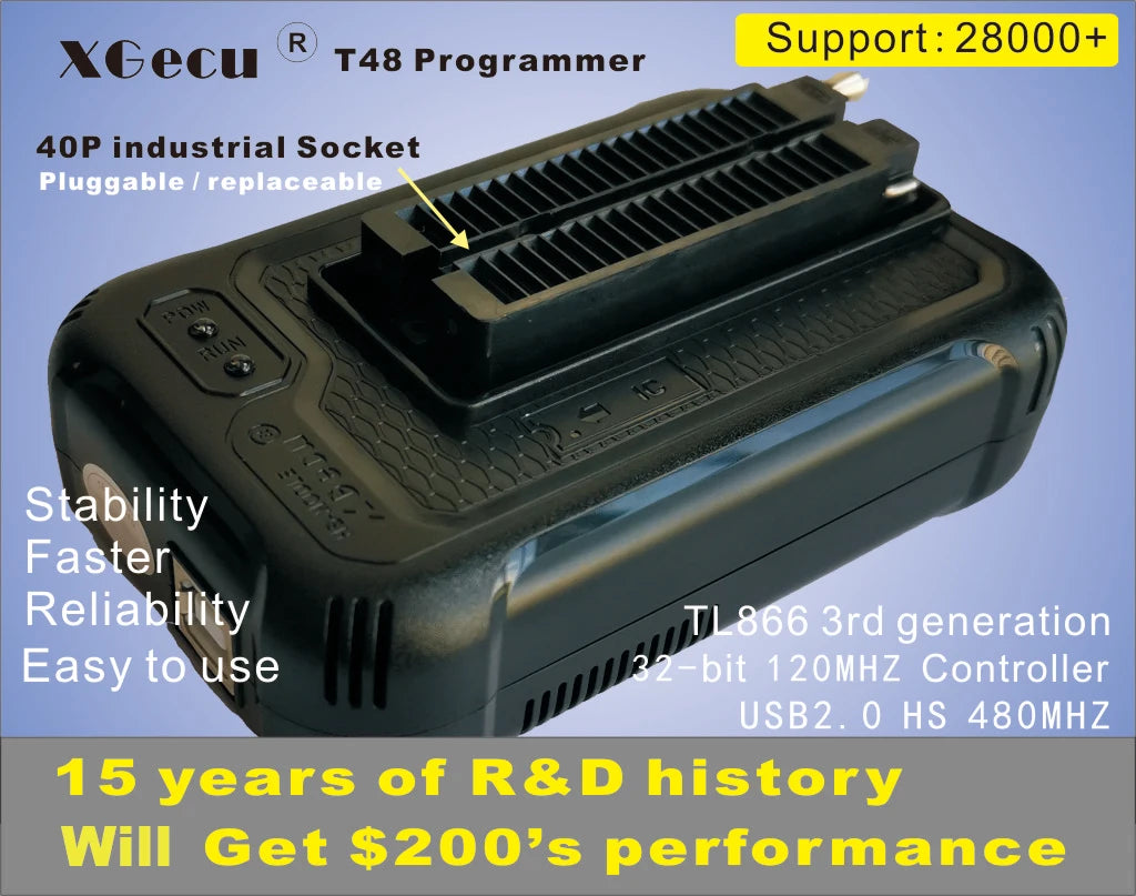 100% Original t48 programmer xgecu /TL866II PLUS universal programmer NAND TSOP48 adapter SOP8 flash clip eeprom Programmer