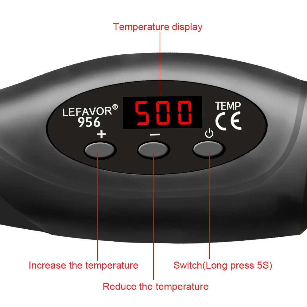 700W Micro Hot Air Gun Temp Adjusted C/F Soldering Rework Welding Station LCD Digital Heat Gun BGA IC Solder Tools auto sleep