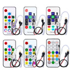 WS2811 WS2812B WS2813 WS2815 LED Pixels Strip Light Controller 3/4PIN USB/DC RF 14/17/21Keys LED Tape Remote Controller DC5-24V