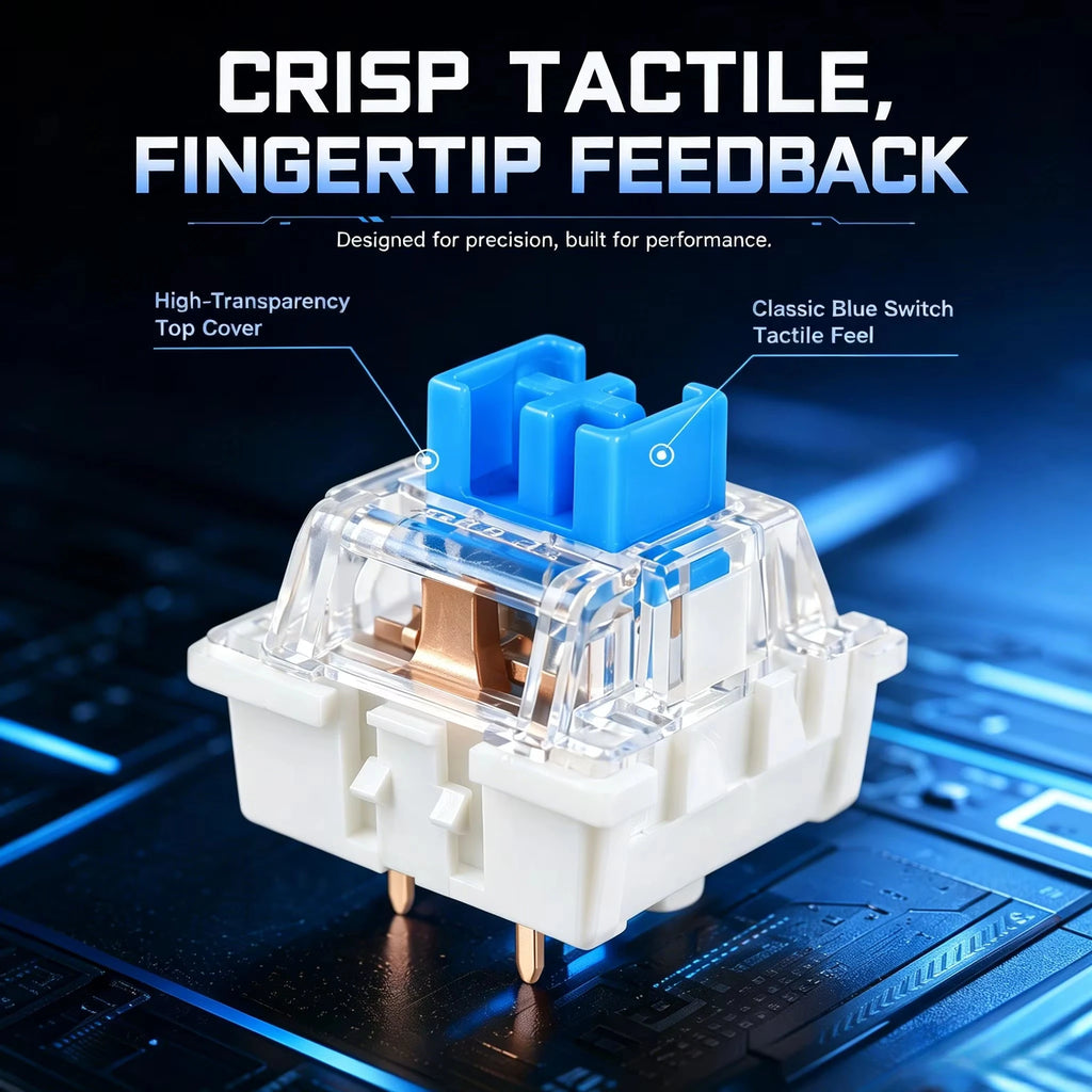 Three Pin Tactile Keyboard Switch Sturdy Plastic Key Clicker Key Replacement Parts for Mechanical Keyboard Servicing Accessories