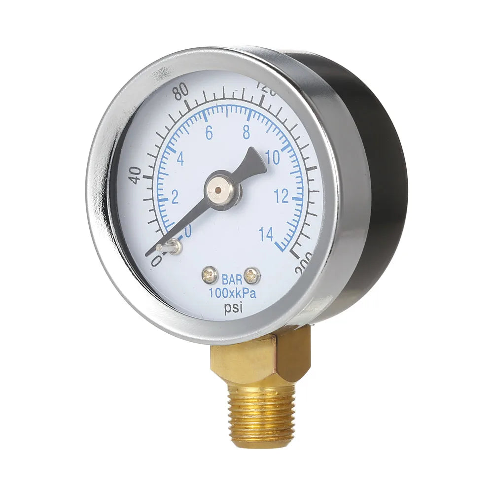40mm 0~200psi 0~14bar Pool Filter Water Pressure Dial Hydraulic Pressure Gauge Meter Manometer 1/8" NPT Thread