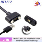 RTLECS Magnetic Connector RC Car Drone JST JR 24V 3A DC Power Battery Charger SM Led Strip Blind Connect USB Cable 2/3/4 Pin